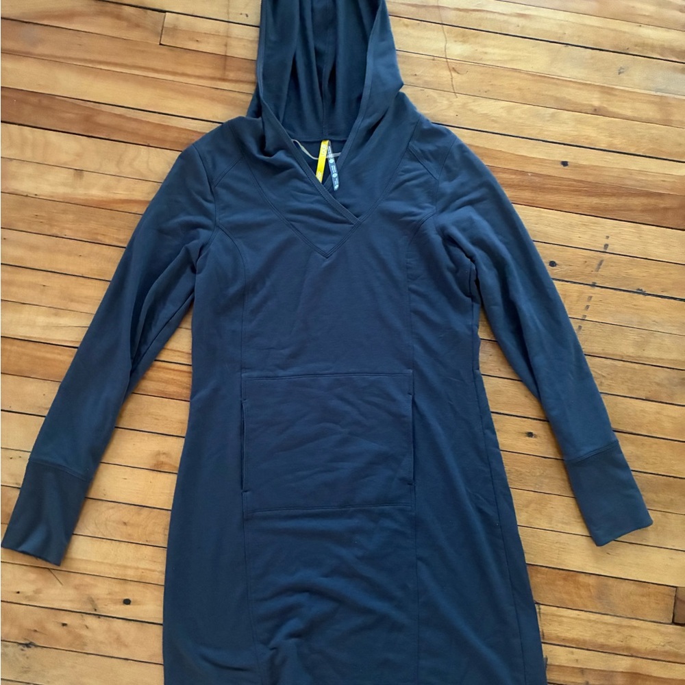 Grey Lole Hooded Long-Sleeve Dress